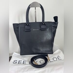 SEE BY CHLOÉ Black Leather 2 Way Bag
